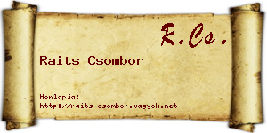 Raits Csombor névjegykártya